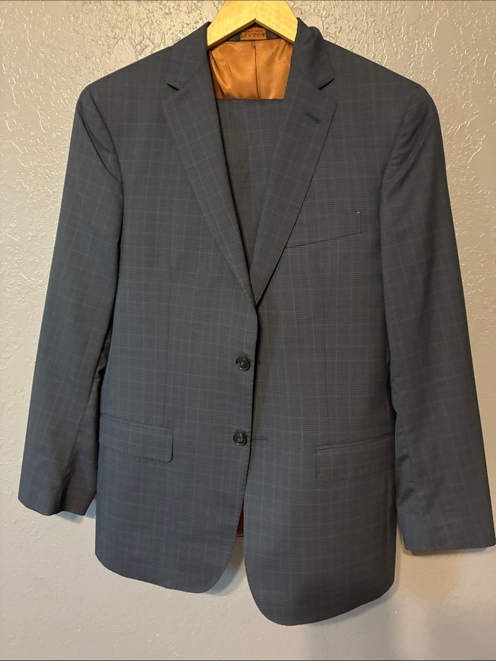 Jos. A. Bank Navy Plaid Suit